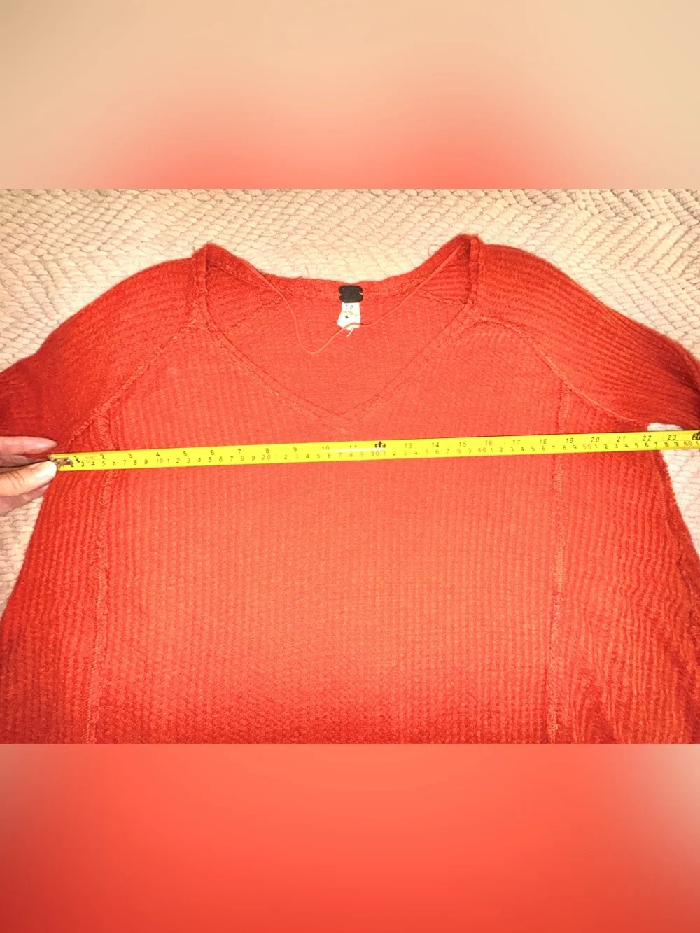 Free People We The Free Laguna Thermal Top Rust Orange oversized XS